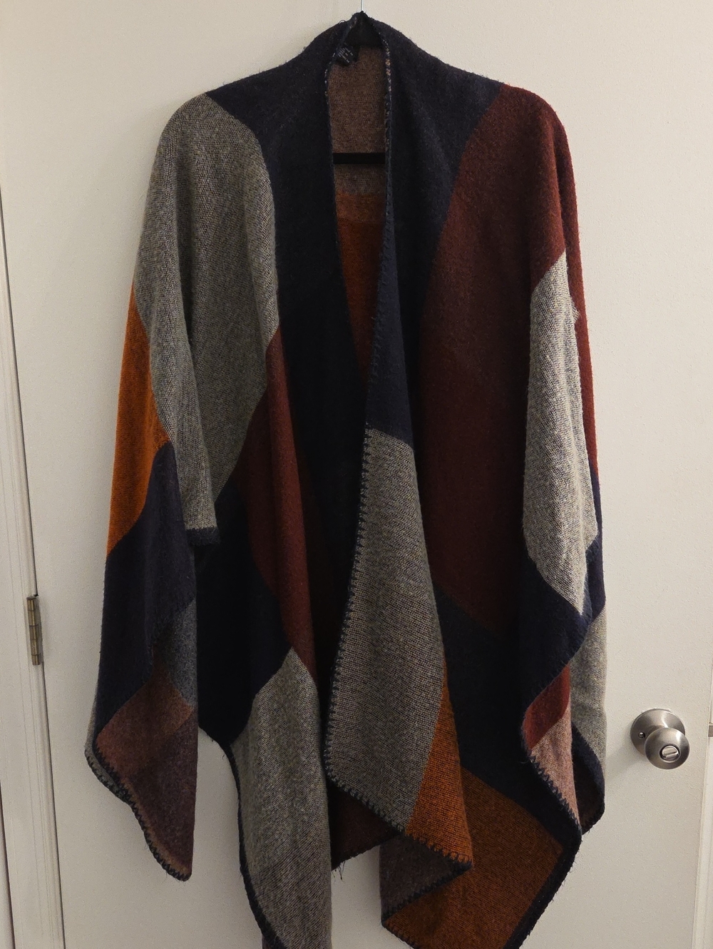 Colorblock Cape In Fall Colors